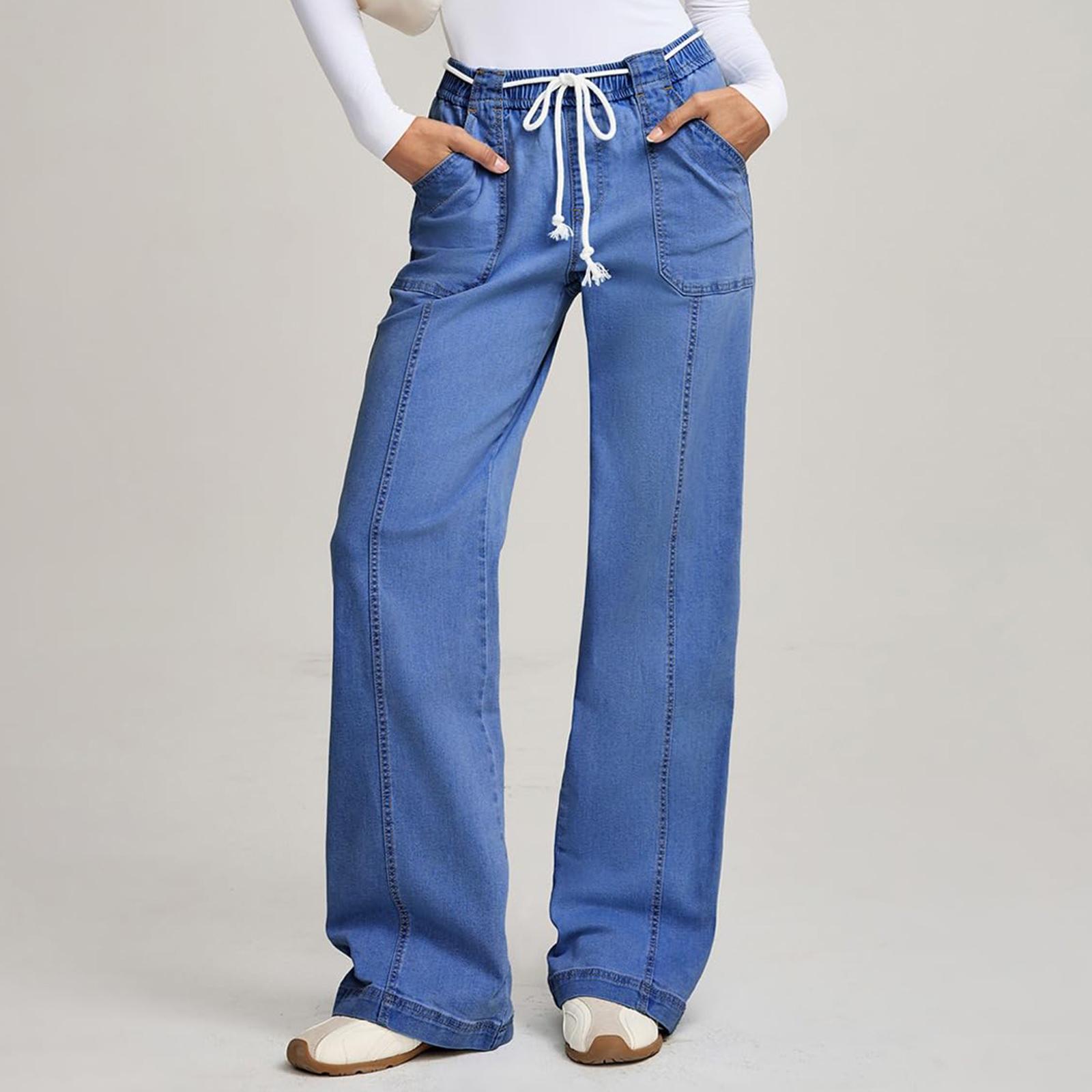 

Женские ретро джинсы прямого кроя с высокой посадкой XL синий