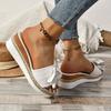 Fashion Fashion Bowknot Wedge Slippers for Women 2025 Summer Comfortable Non Slip Beach Shoes Woman Lightweight White Platform Sandals
