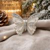 Mesh Double-Layer Butterfly Ornaments for Christmas Tree Wreath and Garland, Small Butterfly Decorations