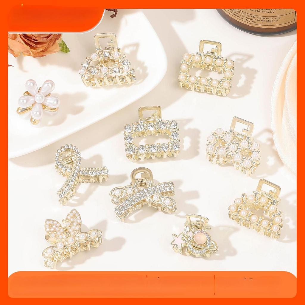 Kalnų krištolinis perlas Mini plaukų letena Retro deimantų gėlė Žvaigždė moterims Mergaitėms Krabų letena Maži plaukų segtukai Plaukų krabai Plaukų aksesuarai