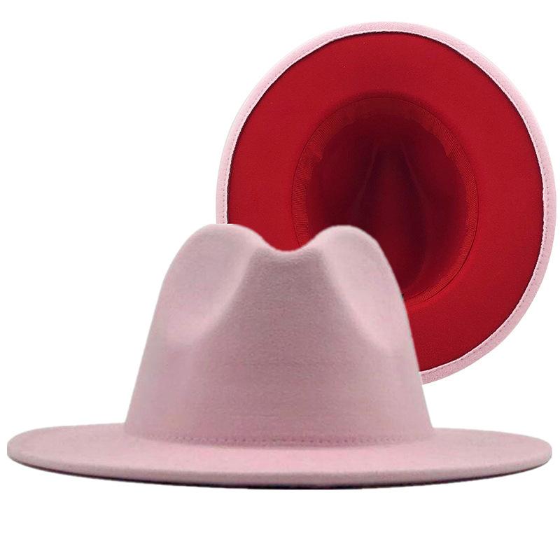 Hot-selling woolen top hat, new wild card, big red hat, ethnic style jazz hat, cashmere felt hat.