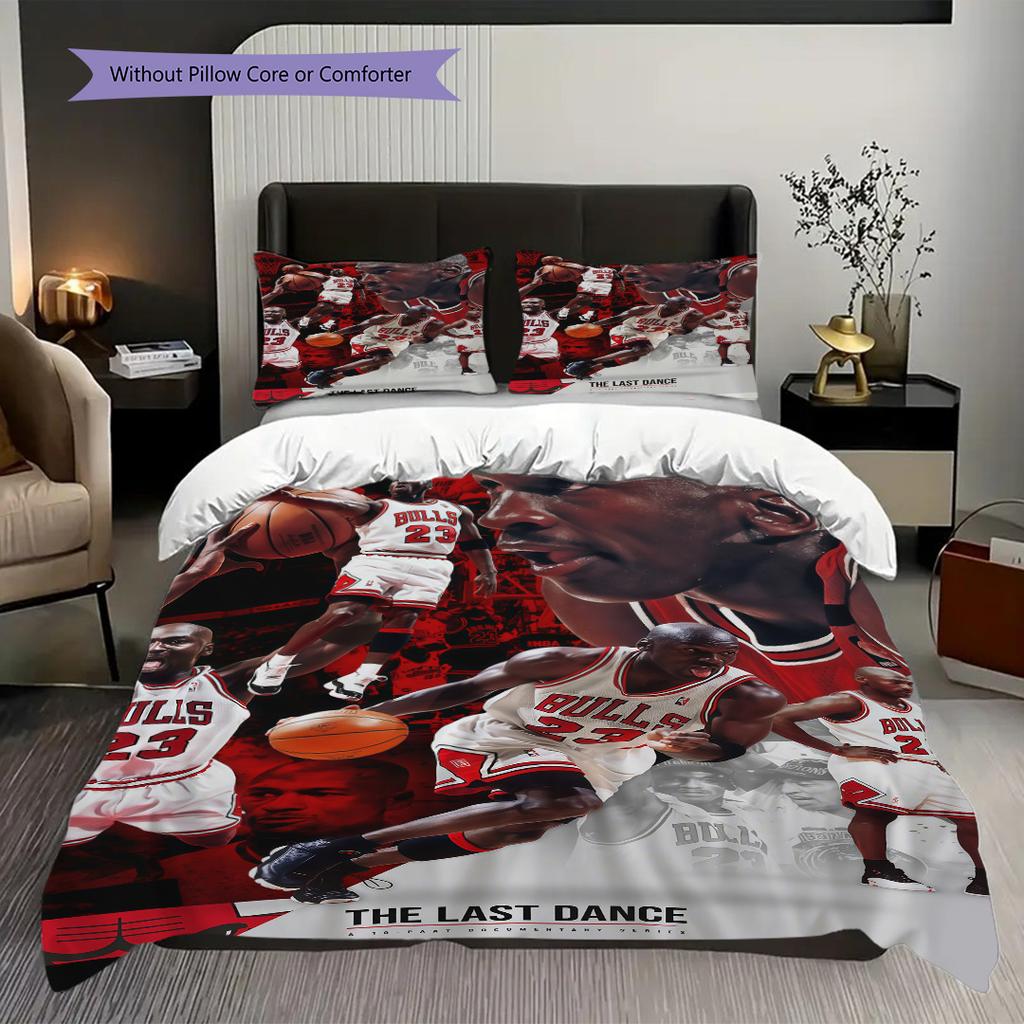 Legends Court Icons Action Three-piece Set(1 * Duvet Cover + 2 * Pillowcase, Without core)Soft and Comfortable Duvet Cover and Pillowcase Bedding Set