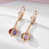 Kinel Multi Color Zircon Long Dangle Earrings For Women Luxury Rose Gold Color Bride Wedding Jewelry