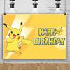 Cartoon Cute Kid Birthday Party Decorations Backdrop Pikachu Theme Photography Background Baby Shower Banner Photo Booth Props448