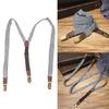 Antislip Suspenders for Men with Secure Strong 3 Clip Attachment Formal Pants Elastic Brace for Business Meeting