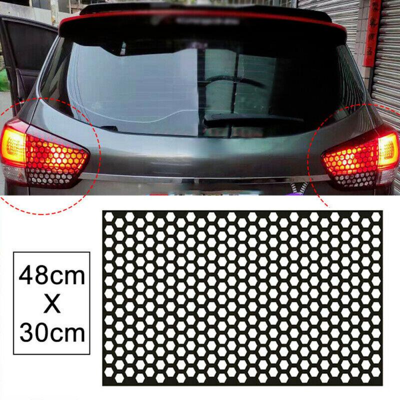 Car Rear Tail Light Cover Black/White Honeycomb Sticker Tail-lamp Decal Accessories