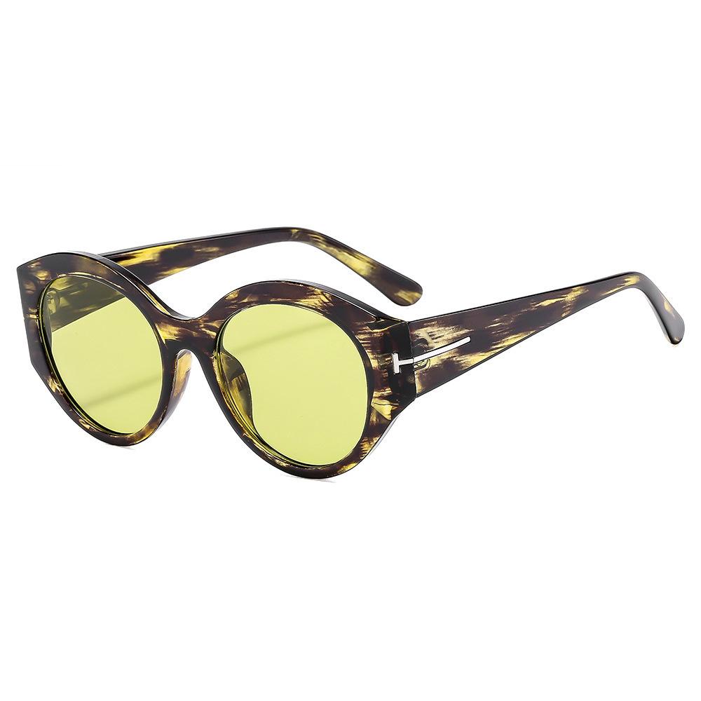 Vintage Luxury Leopard Print Gradient Round Women Sunglasses New Brand Designer Outdoor Trendy Travel Men Sun Glasses UV400