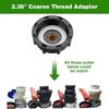2.44" Fine Thread Adapter for 275-330 Gallon IBC Tote Tank + 2.36" Coarse Thread