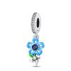 Copper Metal Blue series moon Plane Space series Glass Bead Components Clip Charm Bead Component Compatible With 4MM hole diamete Bracelet High