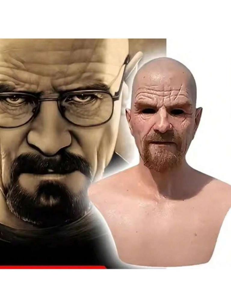 Realistic Bald Old Man Mask Breaking Bad Walter White Mask Heisenberg Latex Mask Adult Halloween Cosplay Party Masquerade Props
