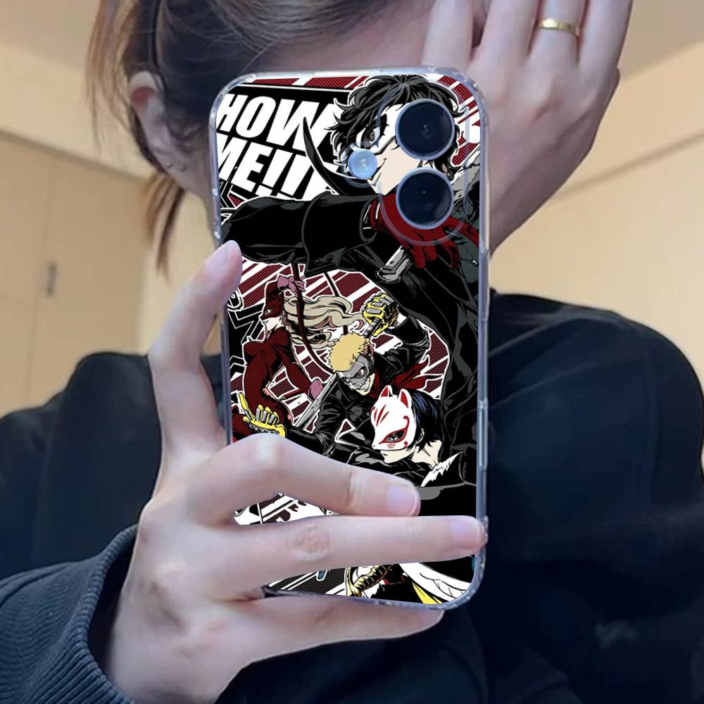 Game P-Persona 5 Cool Phone Case For iPhone 17 16 15 14 13 11 12 Pro Max Mini Plus Shockproof Transparent Soft TPU