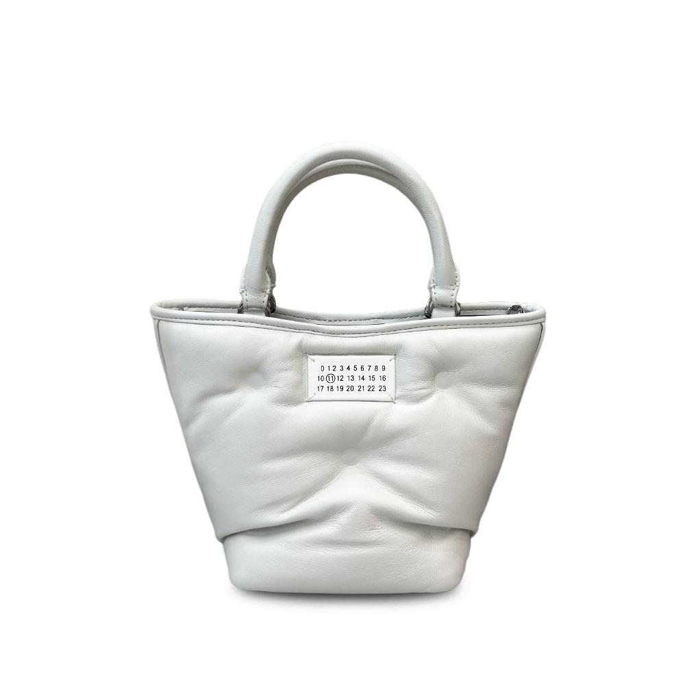 

New sheepskin cloud bucket bag cross-border pleated handbag fashion high-end chain single shoulder messenger bag bag women 13*13*18cm білий