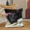 Cute Dog Newspaper Print Pillowcase Cushion Cover Pet Lover Gift Throw Pillow Home Decor Decoration Accessories 40x40cm Square
