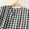 Women's Short Sleeve Plaid Shirt Dress - Fashionable, Loose-Fit, Slimming Cotton and Linen Design