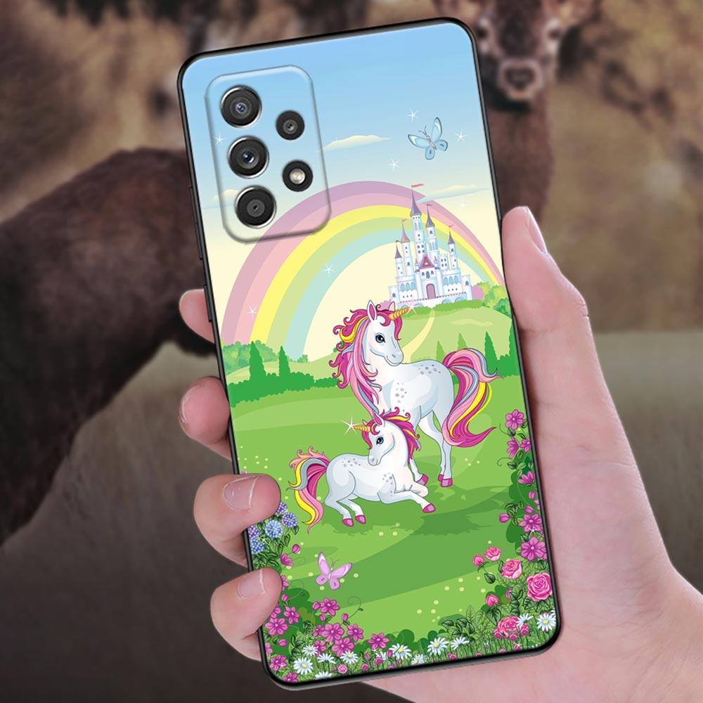 Cute Rainbow Unicorn Phone Case For Samsung Galaxy A57 A56 A37 A55 A36 5G A26 A54 A52 A35 A34 A25 A17 A16 A15 A07 A06 Soft Cover