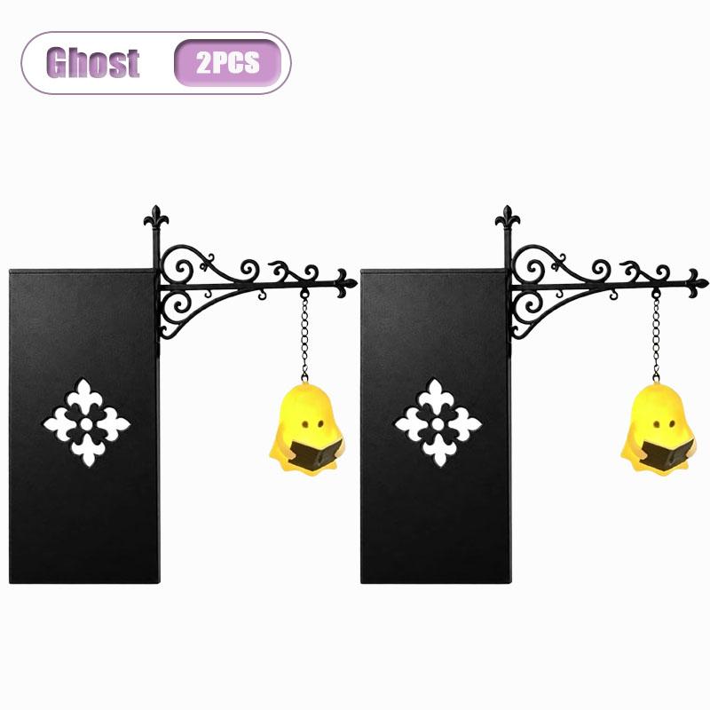 1-5PCS Ghost Bookshelf Lantern Vintage Mini Reading Lamp Resin Hanging Shelf Light for Library Cozy Halloween Display