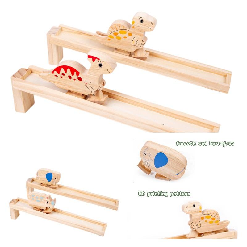Wooden Dinosaur Ramp Toy For Kids' Concentration Development Non-electric Diy Colorful Packaging