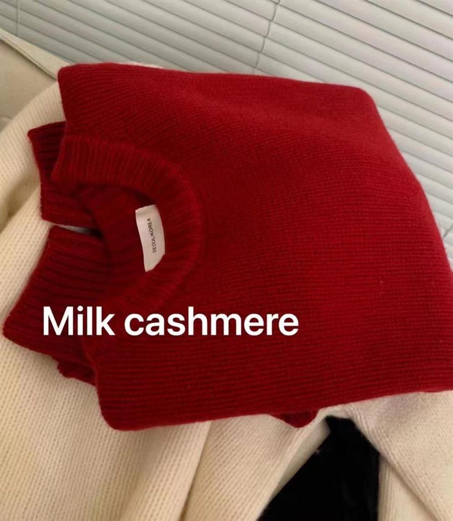 Women's Heavyweight Wool Cashmere Sweater - Round Neck, Thick, Loose Fit, Autumn/Winter Knit Top