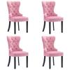 Day and Night - Day and Night Dining Chairs 4 Pcs Pink Velvet