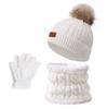 3PCS Winter Hat Scarf Gloves Set,outdoor Fashion Knitted Hooded Fleece,winter Warm Soft Comfortable Hats for Skiing,daliywear