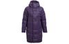 Solid Color Hooded Fitted Moderate Mid Length Gray Duck Down Jacket Women's Purple 1342791-500
