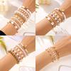 Zircon Jewelry Set Lightweight Pearl Heart Bracelet Gold Color Jewelry  Daisy Flower Bracelet For Gifts For Women Parties