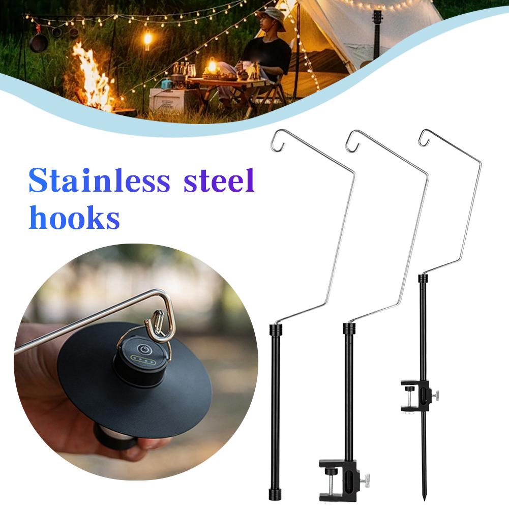 IGT Table Lantern Stand Aluminum Alloy Portable Lamp Bracket Multifunctional Desktop Light Stand for Picnic Hiking Fishing