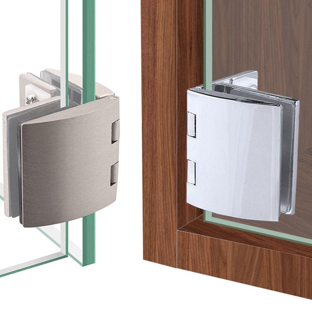 Brushed Nickel Glass Door Hinge Embedded Gate Hinges Accessories Cabinet  Door Hinge