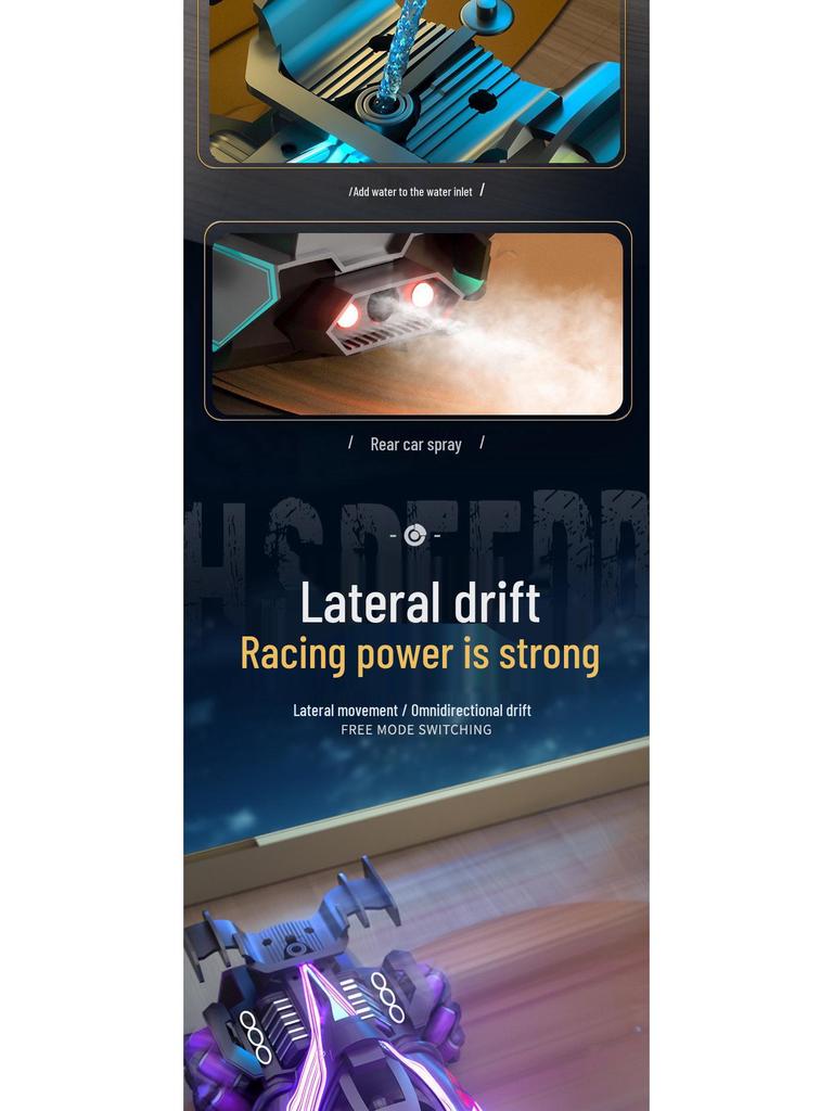 F1 Stunt RC Car: 4WD, Lights, Spray, Gesture Control, Drift Toy