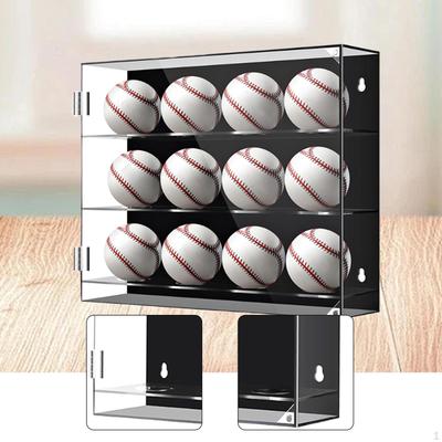 Acrylic Baseball Display Case Clear Golf Ball Case, Multifunction 3 Layer Dustproof Showcase