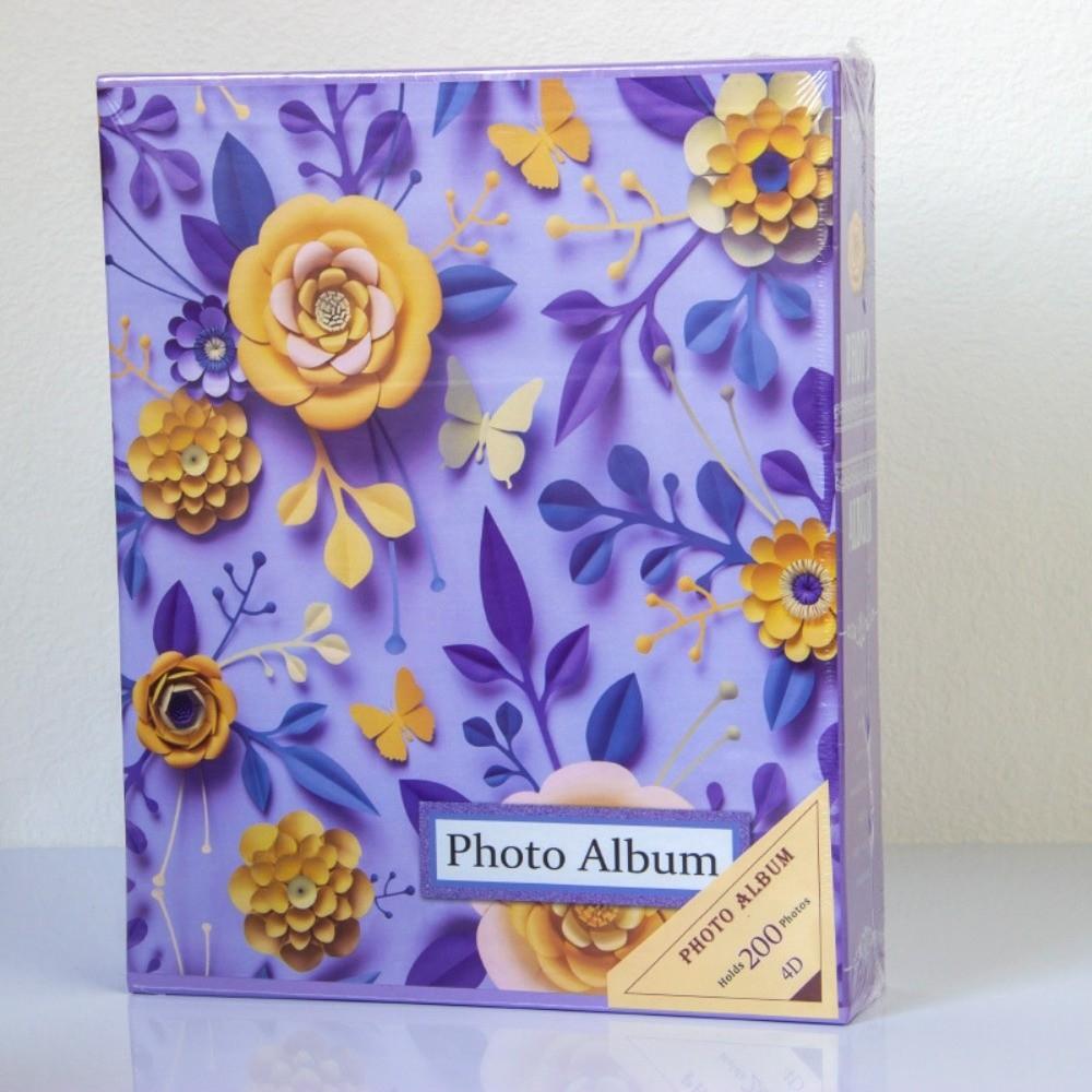 6palcový fotoalbum se 200 kapsami, laminované kapsy na vkládání, zasouvací fotoalba, velkokapacitní scrapbook album, sbírka fotografií
