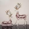 Modern Premium Nice Transparent Gold Foil Elk Ornaments High-end Living Room TV Cabinet Wine Cabinet Entrance Home Use Decoration Ornaments