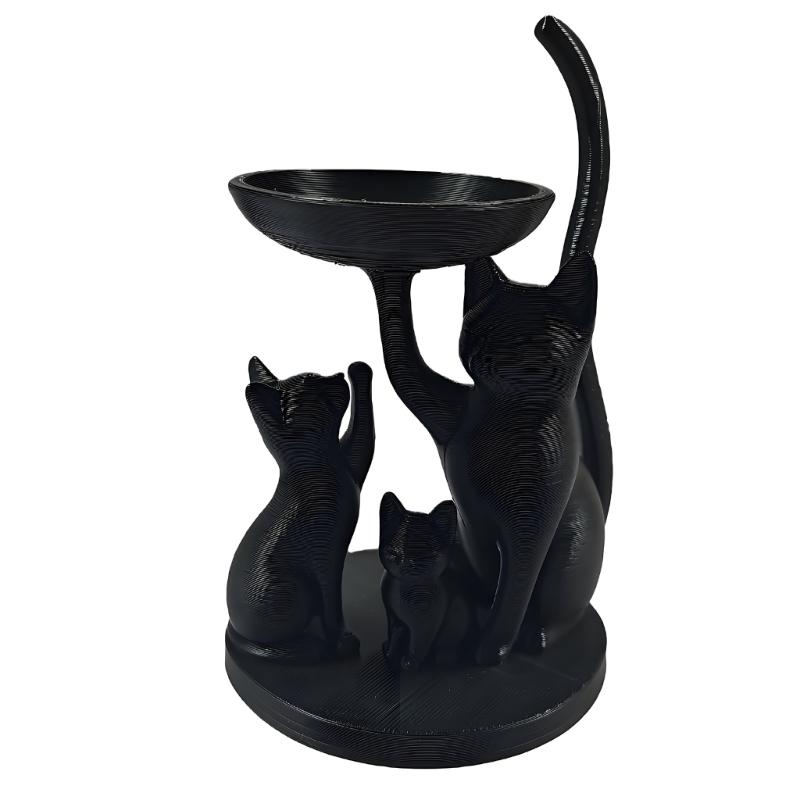 Black Cats Shaped Jewelry Tray For Necklace Bracelet Keys And Small Items Storage Elegant Bedroom Decoration