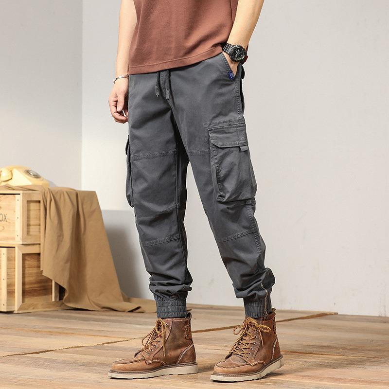 New men's overalls casual loose retro trousers trendy pants men's sports men's trousers advanced sense