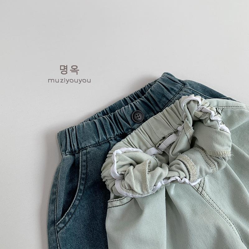 Jeansi largi cu picior lat pentru copii Primăvara/Vara 2025 – Stil coreean la modă pentru băieți și fete
