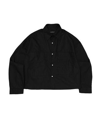 OTHERFITS Cotton Pocket Crop Shirt (Black)