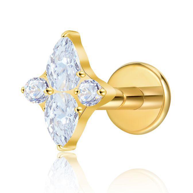 F136 Titanium Alloy Earrings European American Cross-Border Stars Zircon Human Body Piercing Jewelry