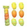 6PCS Set Easter  Decorations Ornaments Bright Color Striped Foames Eggs  Decorations for Easter Holiday Occasion