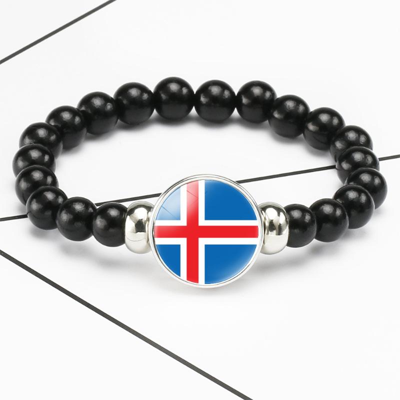 287 Länder Nationalflagge Druckknopf Elastisches Band Perlen Länderflagge Unabhängigkeitstag Perlen Schmuck Perlenarmband