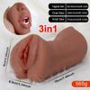 3 In 1 Male Masturbators Artificial Vagina Realistic Pocket Pussy Thick Labia Tight Anus Sex Toy for Men Masturbation Adult Goods
