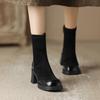 2024 Women's European-American Chunky Heel Elastic Ankle Boots - Versatile High-Heel Martin Style