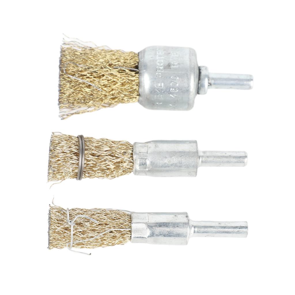 3PCS Wire Brush Wheel Drill Brush Set Coarse Crimped Wire Wheel for Drill Attachment