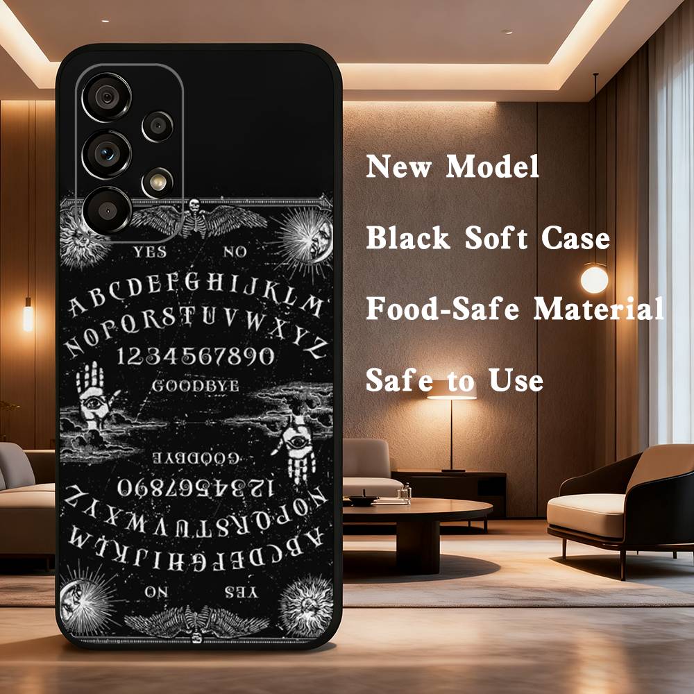 Supernatural Art Ouija Board For Samsung Galaxy A73,31,71,53,32,72,Note,22,41,8,9,52,J7,Soft Black Silicone Cover Case