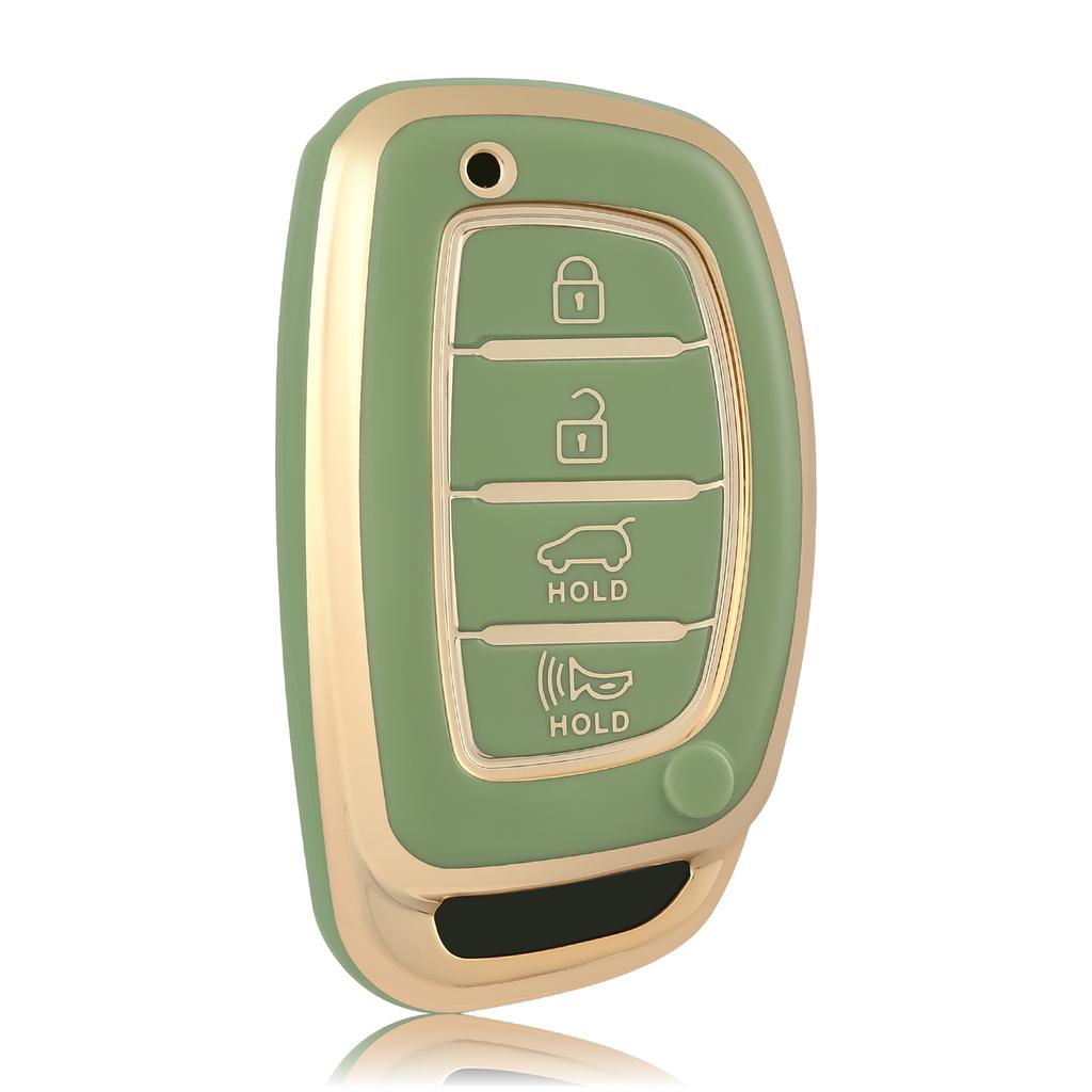 4 Bottons Smart Key Fob Case Cover for Hyundai Tucson Santa Fe Rena Sonata Elantra Creta Ix35 Ix45 I10 I30 I40 Solaris Accent