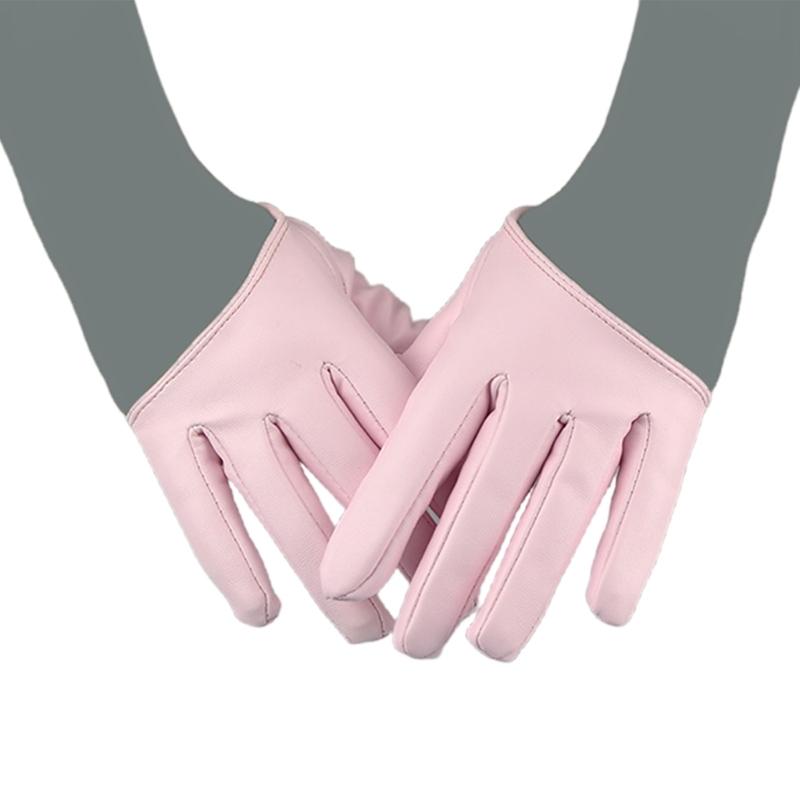 Eleganckie bezpalcowe rękawiczki ze sztucznej skóry z odkrytymi plecami dla kobiet Oddychające Lekkie Na wieczorne wydarzenie i do tańca