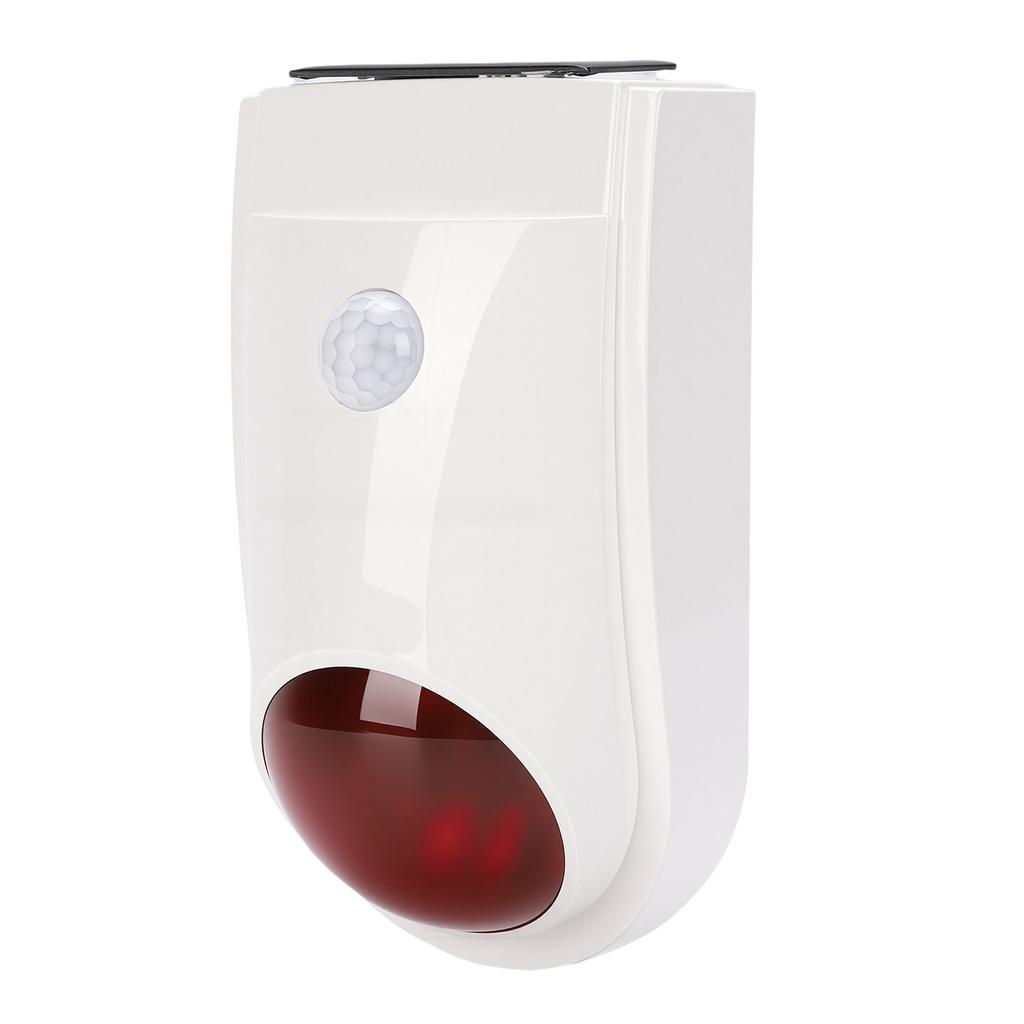 Solar Infrared Sound Light Alarm Custom Voice Input 110dB Waterproofing Wireless Motion Sensor Siren for Home Security