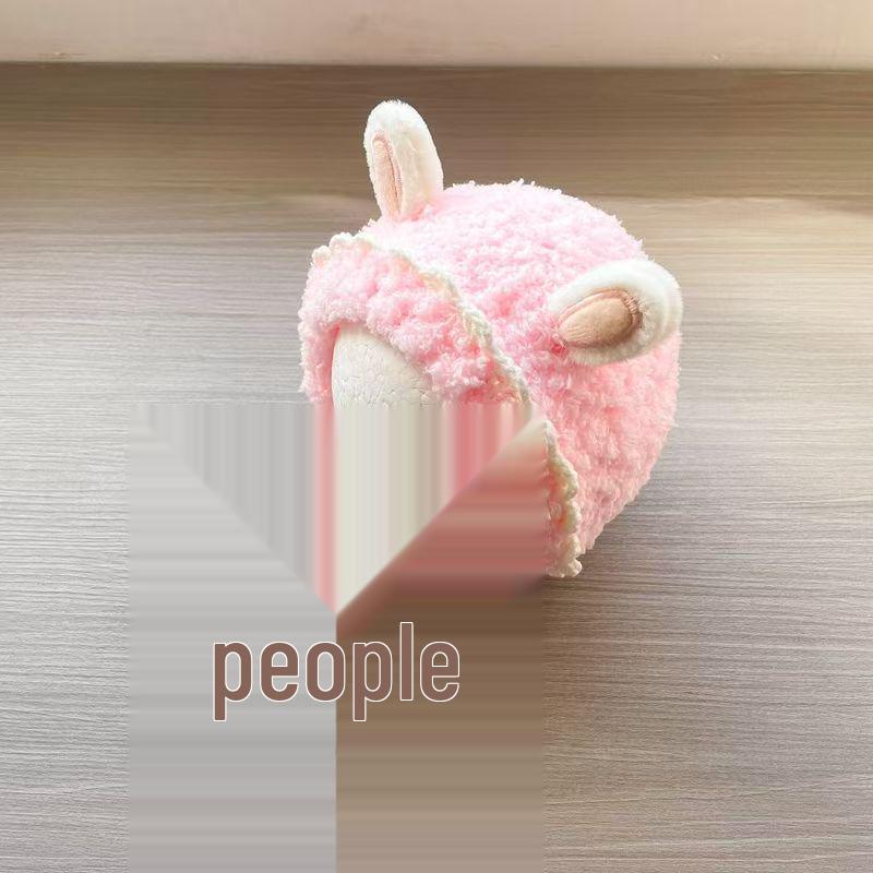 Adorable Children's Plush Knit Hat with Lace Ear Protection for Boys and Girls - Warm and Thick for Autumn and Winter