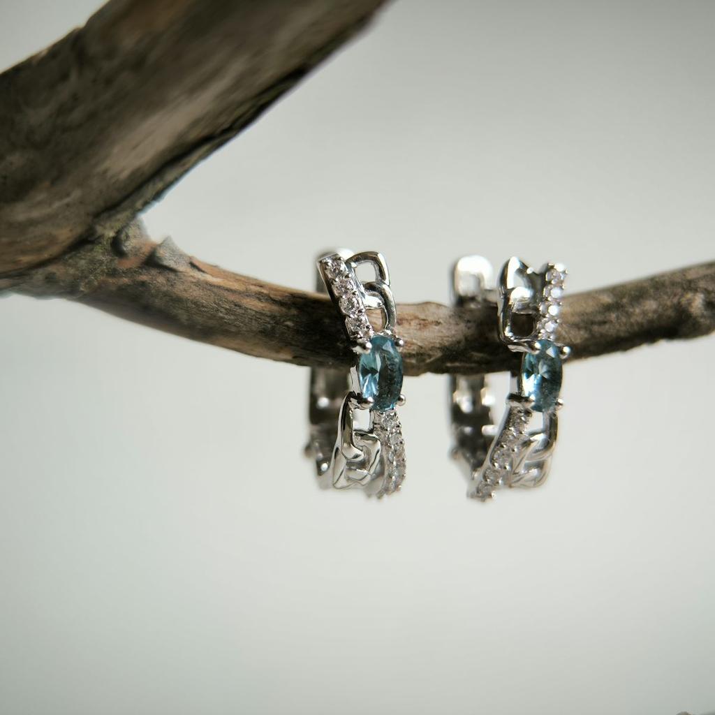 Silver Earrings with London Blue Topaz 0.638ct (2188704)