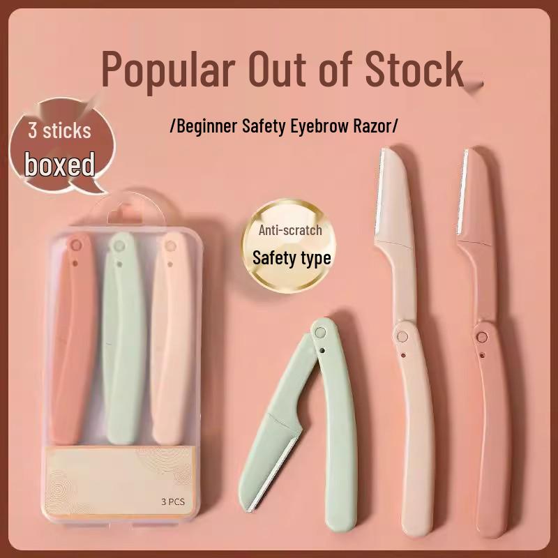 Foldable Safety Eyebrow Razor for Beginners, Unisex Blade