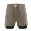 2024 Men's Quick-Dry Sports Shorts, Fake Two-Piece Design, Mid-Length with Inner Lining for Running or Training
